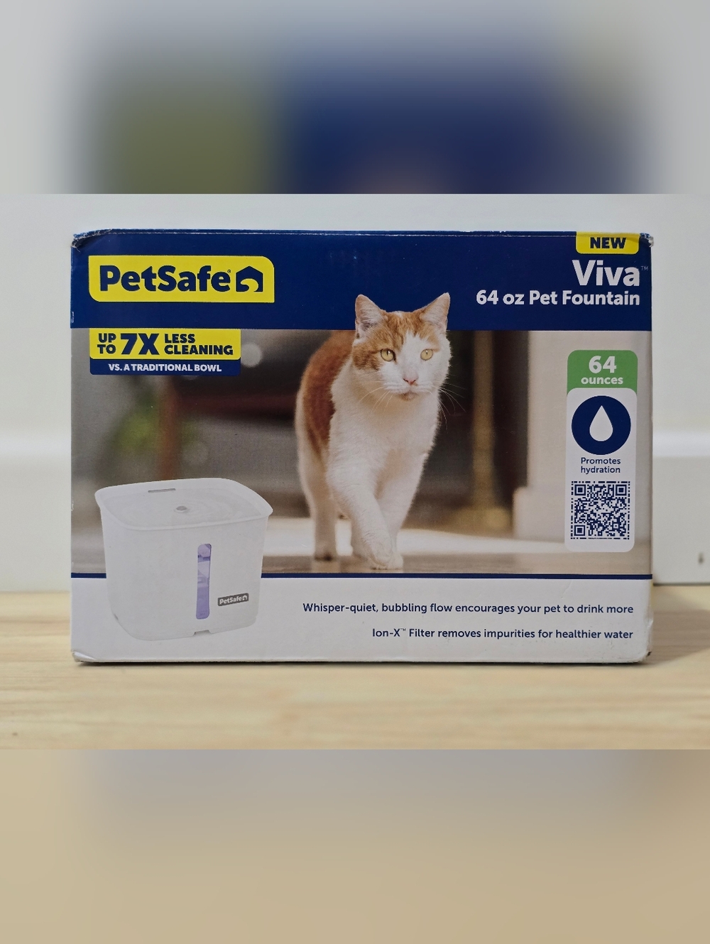 PetSafe Viva 64 oz Pet Water Fountain w/ USB Power cable & Wall Adaptor-